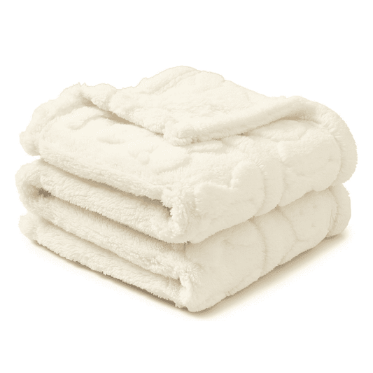 CREVENT Soft Warm Sherpa Bear Baby Blanket for Girls Boys,for Infant Toddler Crib Stroller Nursery Bed,30''×40'',Ivory Bear