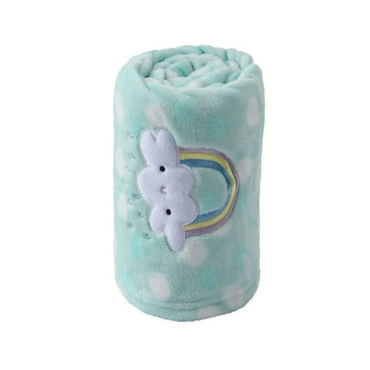 CREVENT 30"X40" Lightweight Warm Plush Baby Blanket for Infant Toddler Newborn Crib Cot Stroller,Unisex,Green Rainbow