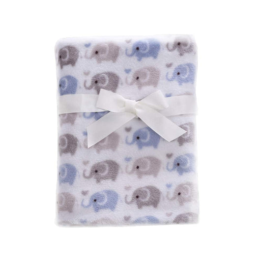 CREVENT Blue Elephant Cozy Warm Baby Blanket, Infant Toddler Newborn, Unisex, 30"X40"