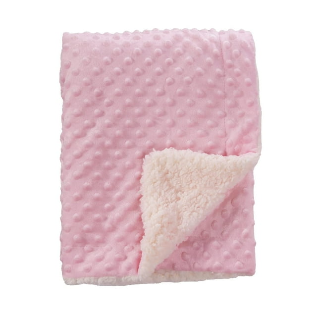 CREVENT Cozy Soft and Warm Sherpa Baby Blanket for Infant Toddler's Crib Cot Stroller Gift for Baby Girls All Season Use(30"X40" Pink Dot)