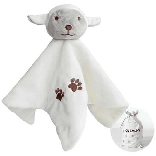 CREVENT Plush Ring Baby Security Blanket for Baby Boys and Girls, Baby shower Birthday Gift, Unisex, Ring Sheep