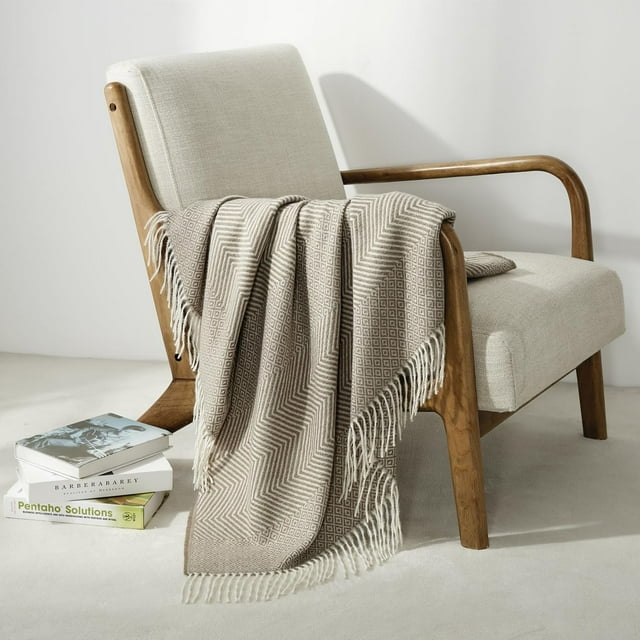 CREVENT Wave Throw Blanket for Couch Sofa Chair Bed Home Decoration, Super Soft Warm for All Season, 50''X60'', Coffee