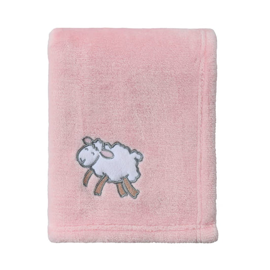 CREVENT 30''X40'' Light Cozy Plush Fluffy Warm Fleece Stroller Baby Blanket for Girl Infant Toddler Crib Cot Stroller, Baby Birthday Pink Sheep