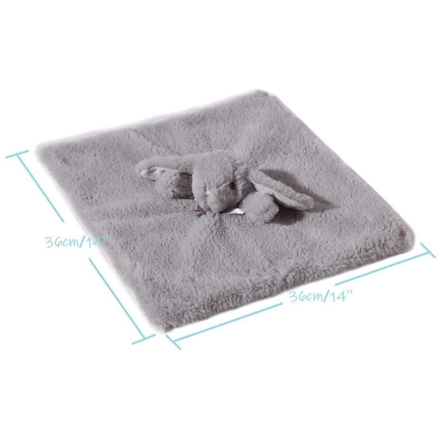 CREVENT Plush Cozy Lovey Security Blanket Gift SET, for Newborn Boy or Girl,Unisex, 2 items,Bunny+Elephant,Grey