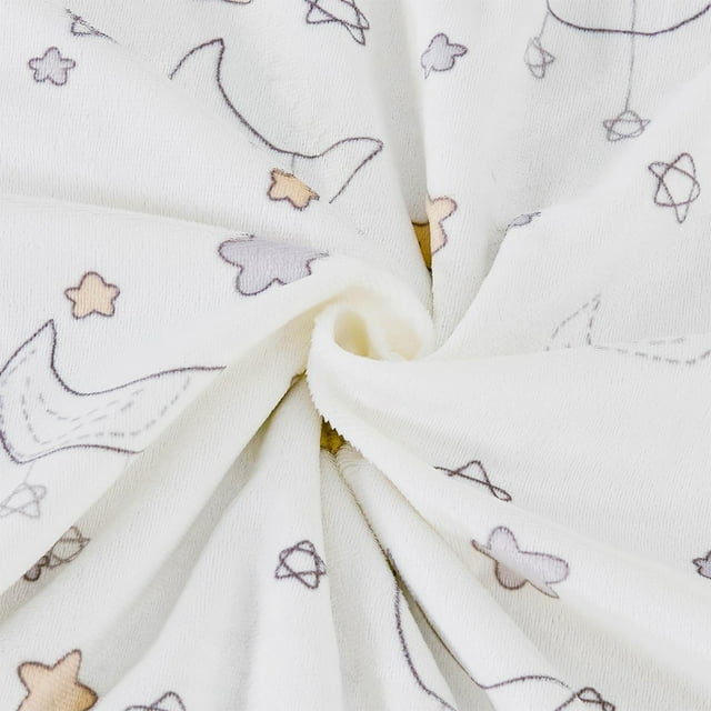 CREVENT Minky Sherpa Warm Baby Blanket for Boys Girls,Soft Plush Receiving Blanket for Newborns, 30''x40'', Grey Moon Star