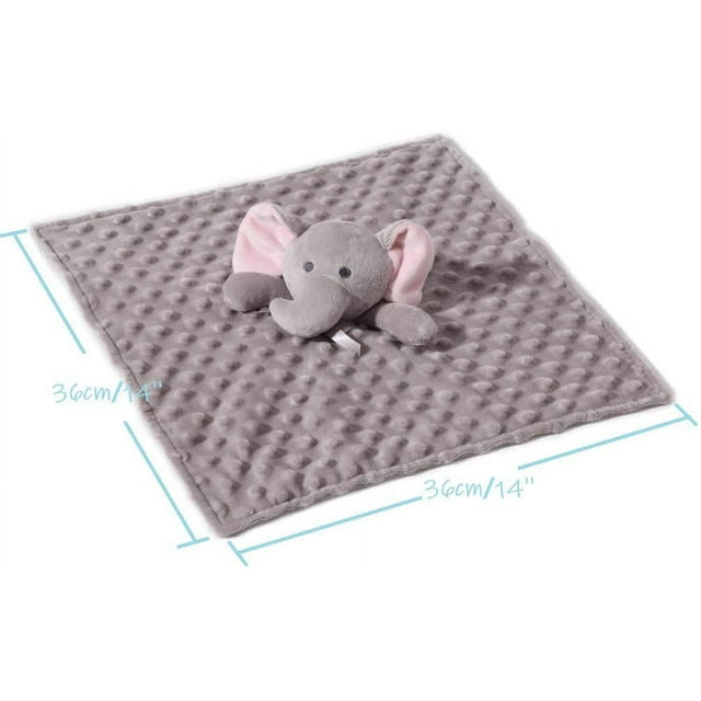 CREVENT Plush Cozy Lovey Security Blanket Gift SET, for Newborn Boy or Girl,Unisex, 2 items,Ivory Sheep+Grey Elephant
