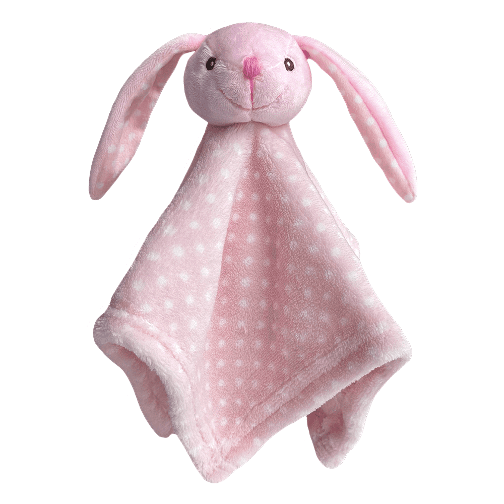 CREVENT Plush Ring Baby Security Blanket GIFT SET for Baby Boys and Girls, Baby shower Birthday Gift,Blanket with Ring Shaker Toy,Unisex,2Items,Bunny