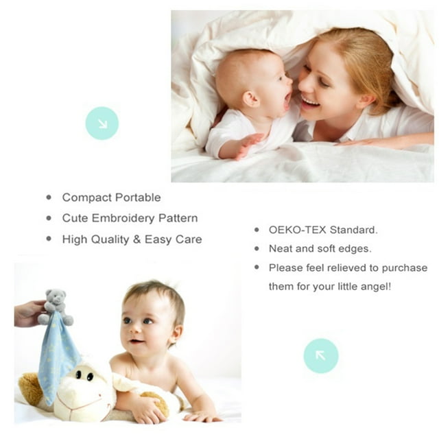 CREVENT Cozy Plush Baby Security Blanket Loveys for Baby Boys with Animal Face, Baby Shower/Birthday Gifts for Newborns Infant Toddler (Hugging Bear)