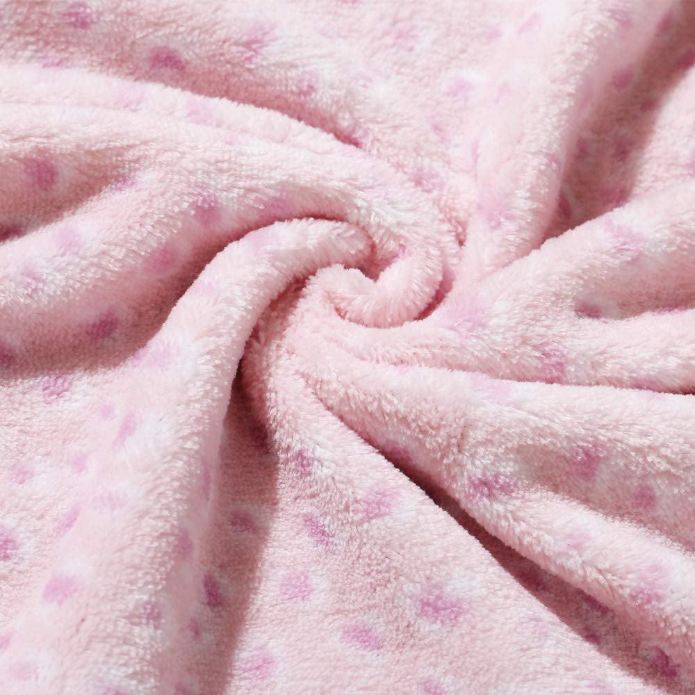 CREVENT Cute Plush Cozy and Warm Fleece Baby Blanket for Girls Infant Toddler Crib Cot Stroller, 30''X40'', Pink Cat