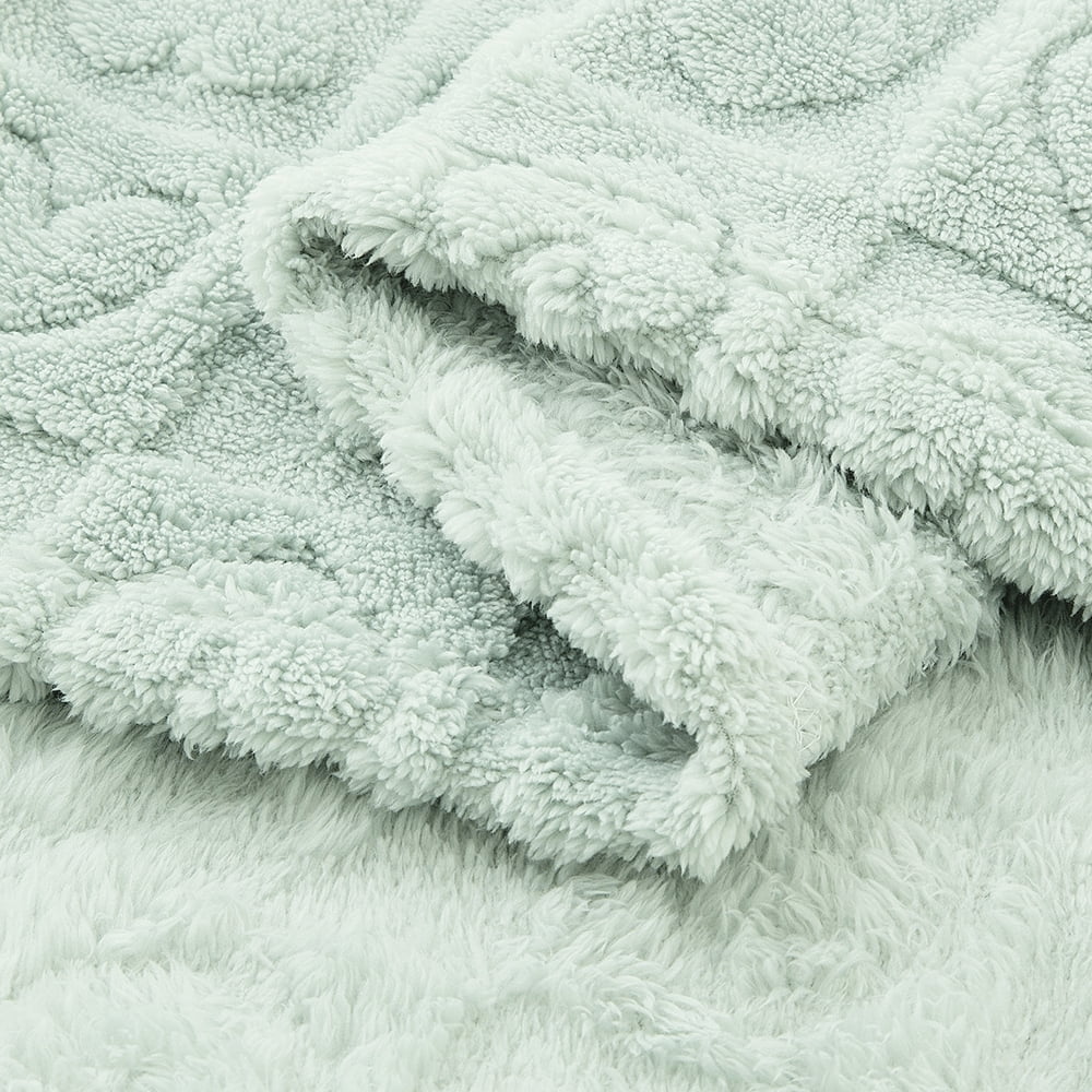 CREVENT Plush Soft Baby Blanket Receiving Blankets Heart Checkered for Girls Boys, for Infant Toddler Crib Stroller,30''×40'',Light Green