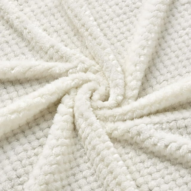 CREVENT Cute Cozy Fluffy Warm Baby Blanket Nap Throws for Girls Boys Infants, Baby Shower Birthday Newborn's Gift, Ivory Butterfly, 30''X40''
