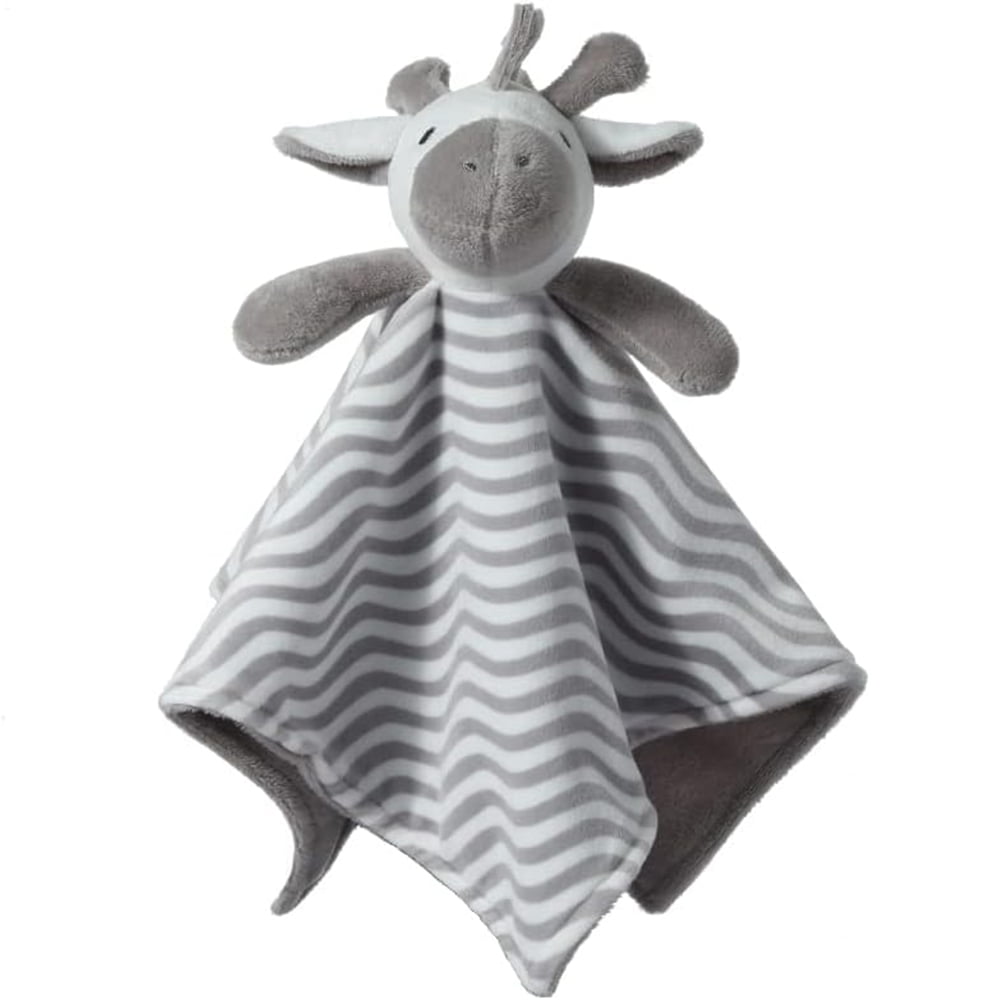 CREVENT Soft Plush Animal Face Security Blankets for Boys and Girls, Great Gifts for Birthday Baby Shower (Grey Zebra)