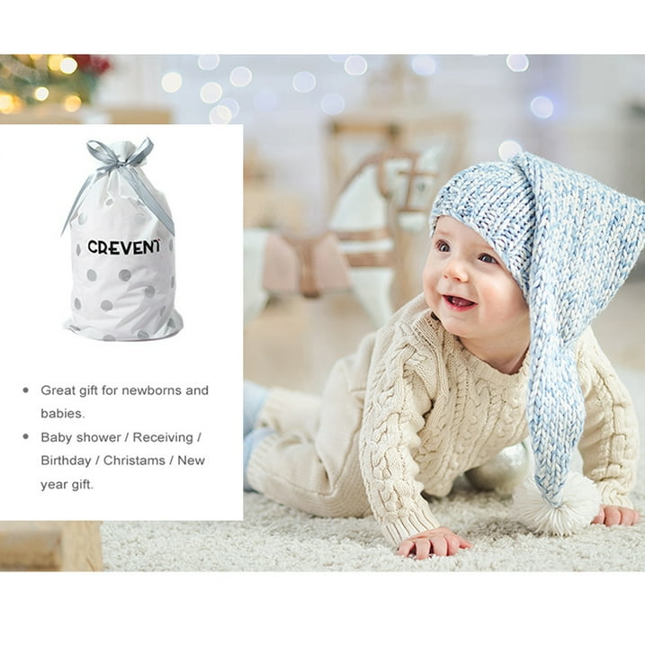 CREVENT Plush Cozy Lovey Security Blanket with Minky Dot, for Newborn Boy or Girl,Unisex,Blue Bear