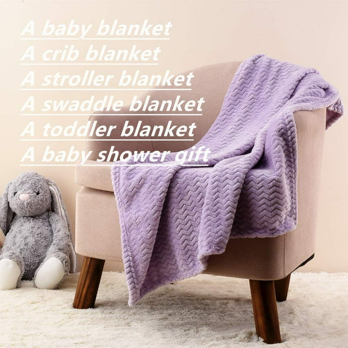 CREVENT 30''X40'' Cozy Fluffy Warm Fleece Infant Blanket for Girls & Boys Toddler Crib Cot Stroller - Wave lanveder
