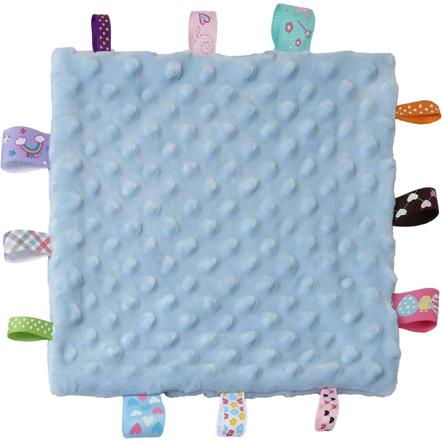 CREVENT Soft Plush Animal Face Security Blankets for Boys and Girls, Great Gifts for Birthday Baby Shower (Blue Dog + Tag)