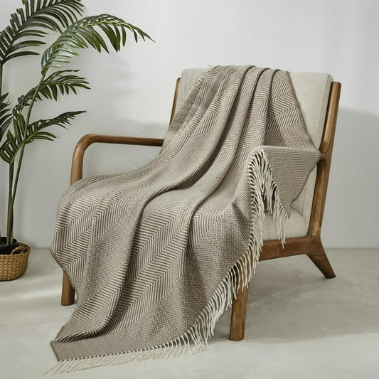 CREVENT Wave Throw Blanket for Couch Sofa Chair Bed Home Decoration, Super Soft Warm for All Season, 50''X60'', Coffee