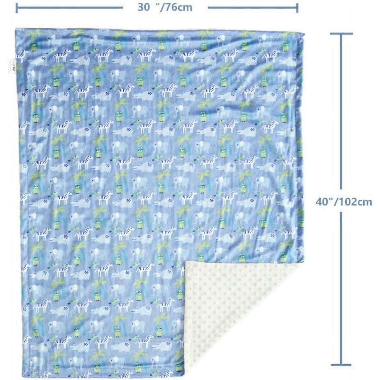CREVENT Silky Soft Baby Blanket for Boys Soft Plush Receiving Gift for Newborns Toddlers Bedding - Zoo 30x40 Inches
