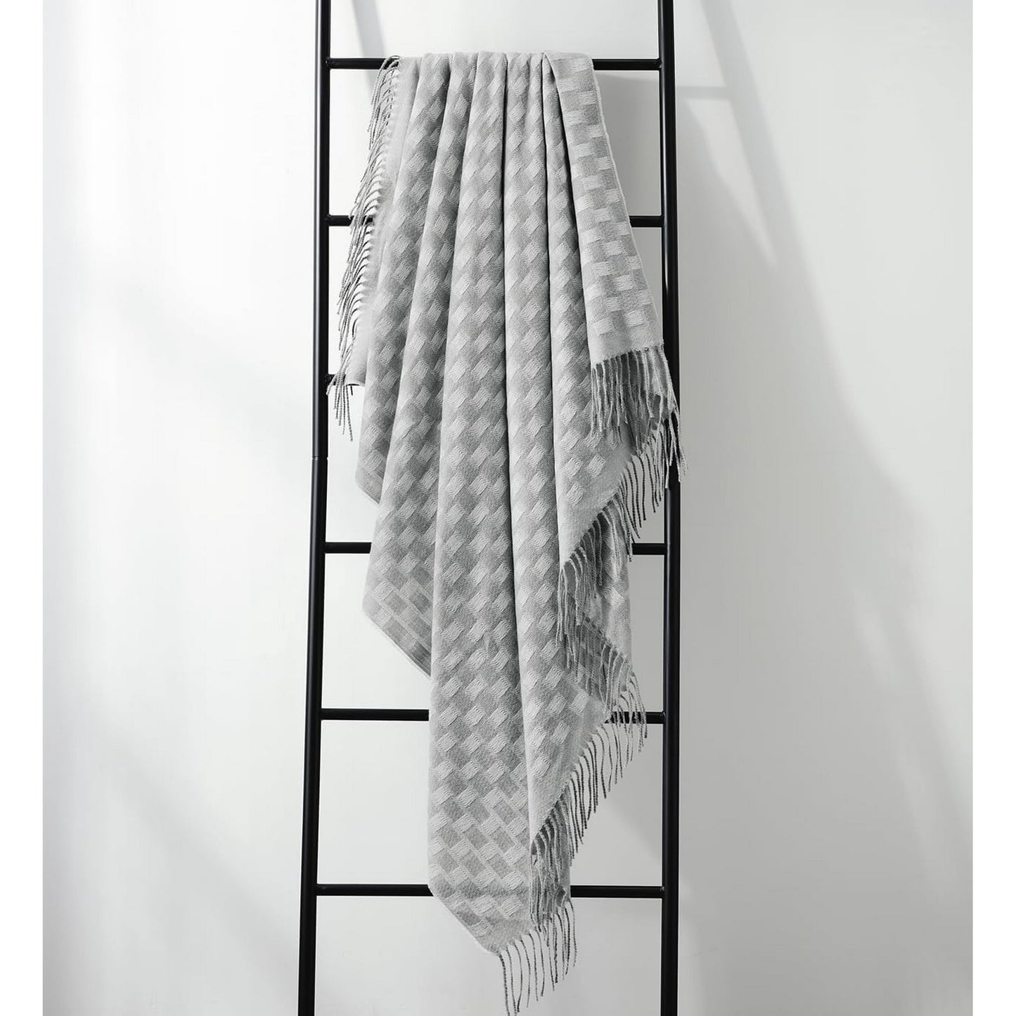 CREVENT Wave Line Throw Blanket for Couch Sofa Chair Bed Home Decoration, Super Soft Warm for All Season, 50''X60'', Grey