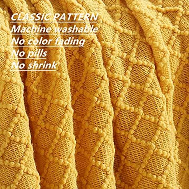 CREVENT Decorative Soft Spring Summer Fall Throw Blanket ,for Couch Sofa Chair Bed,50''X60'',Mustard Yellow