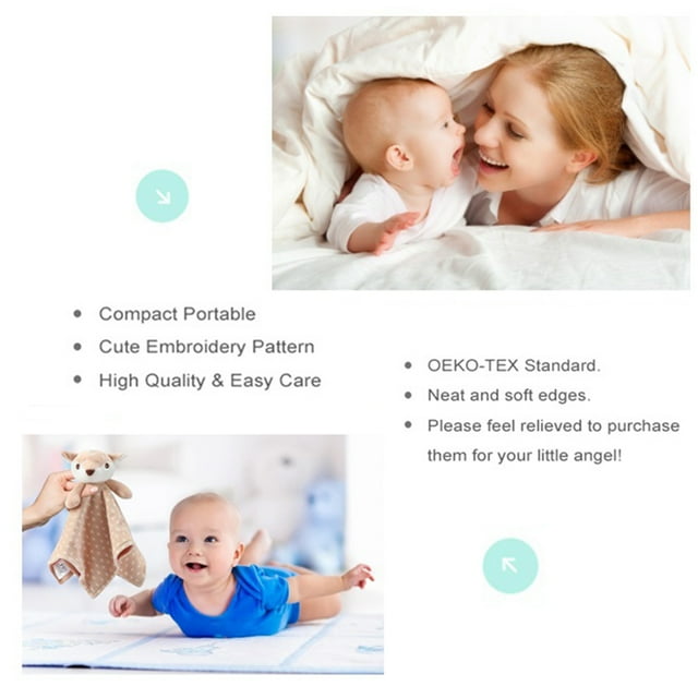 CREVENT Cozy Plush Baby Security Blanket, Loveys for Baby Girls and Boys, Birthday Gift(Brown Deer)