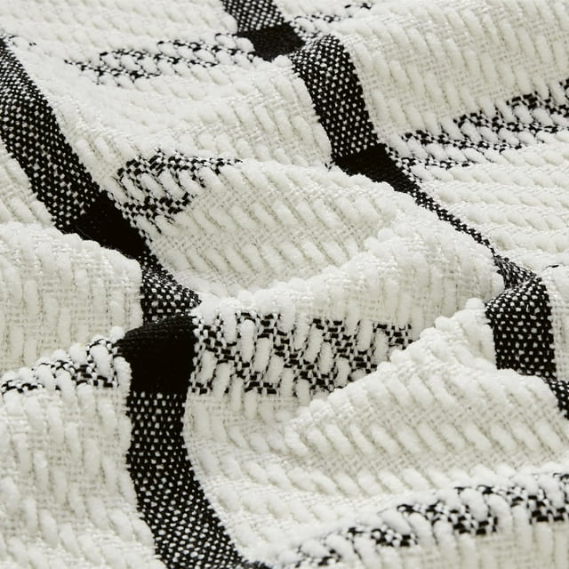 CREVENT Farmhouse Rust Chenille Throw Blanket for Couch Sofa Chair Bed Home Decoration, Soft Warm Cozy Knit Blanket for Spring (50''X60'' Black)
