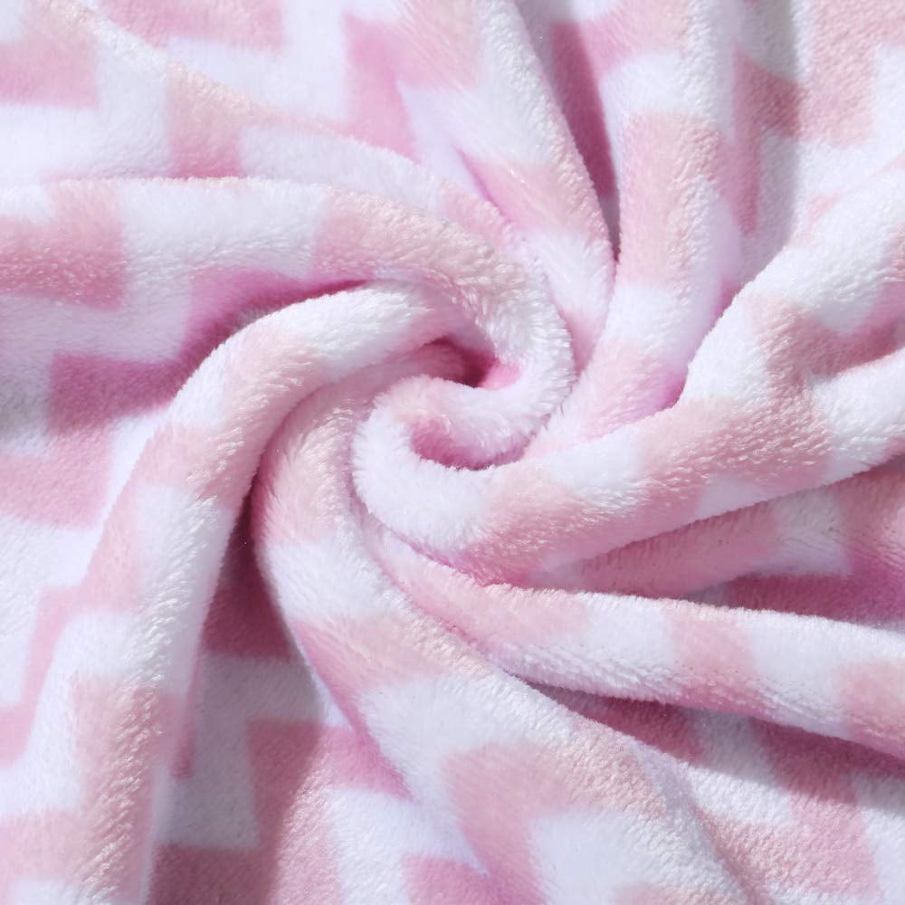 CREVENT Cute Plush Baby Blanket for Infant Girls, Giftable Suitable, 30"X40", Pink Elephant