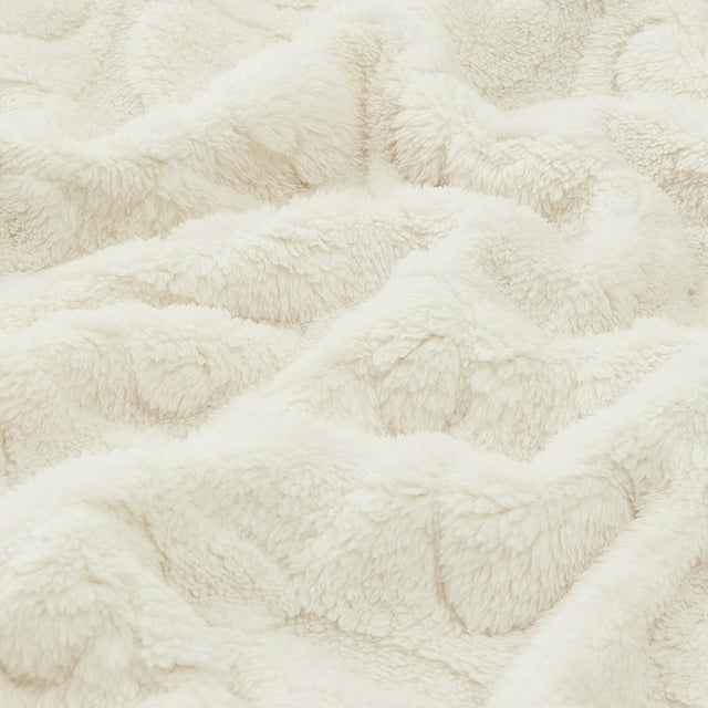 CREVENT Plush Soft Baby Blanket Receiving Blankets Heart Checkered for Girls Boys, for Infant Toddler Crib Stroller,30''×40'',White